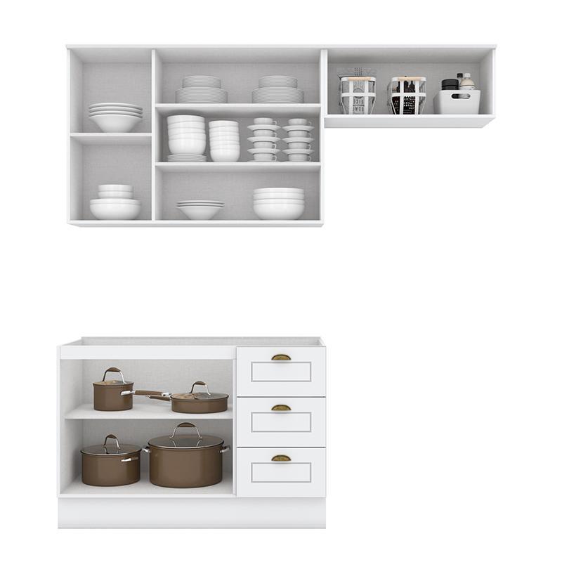 Cozinha Completa Americana 3 Peças Branco - Móveis Henn