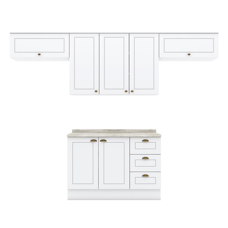 Cozinha Completa Americana 4 Peças Branco - Móveis Henn