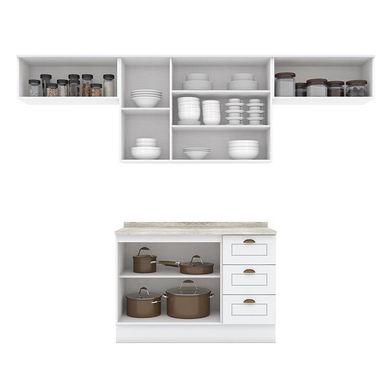 Cozinha Completa Americana 4 Peças Branco - Móveis Henn