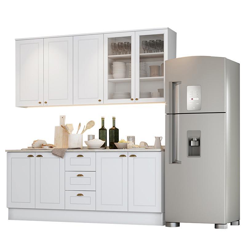 Cozinha Completa Americana 4 Peças Branco com Tampo - Móveis Henn