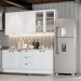 Cozinha Completa Americana 4 Peças Branco com Tampo - Móveis Henn