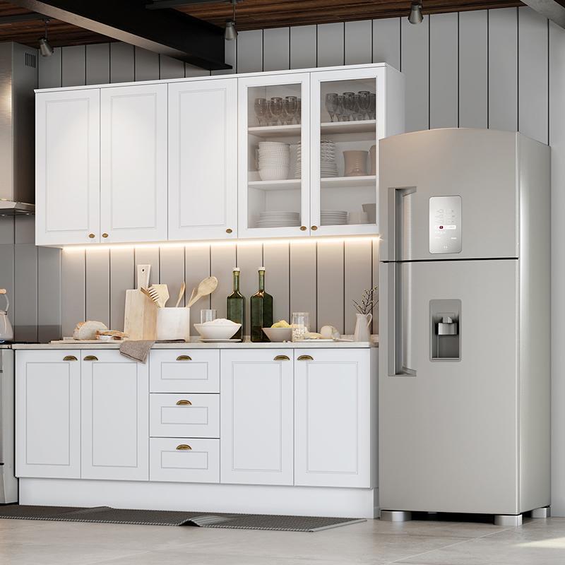 Cozinha Completa Americana 4 Peças Branco com Tampo - Móveis Henn
