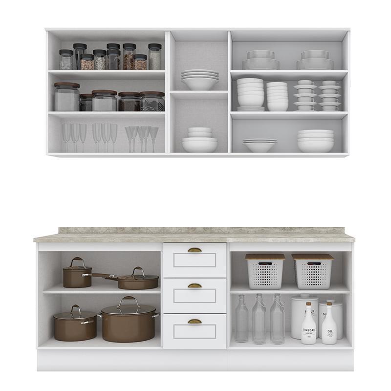 Cozinha Completa Americana 4 Peças Branco com Tampo - Móveis Henn