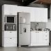 Cozinha Completa Americana 4 Peças Branco com Torre Quente 2 Fornos - Móveis Henn