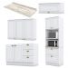 Cozinha Completa Americana 4 Peças com Balcão 120cm Branco - Móveis Henn
