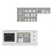 Cozinha Completa Americana 4 Peças com Balcão Forno de Embutir Branco e Tampo Cooktop Calcare - Móveis Henn