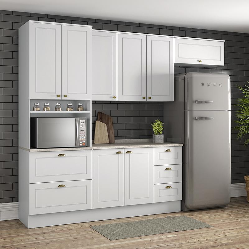 Cozinha Completa Americana 4 Peças com Torre Quente 1 Forno Branco - Móveis Henn