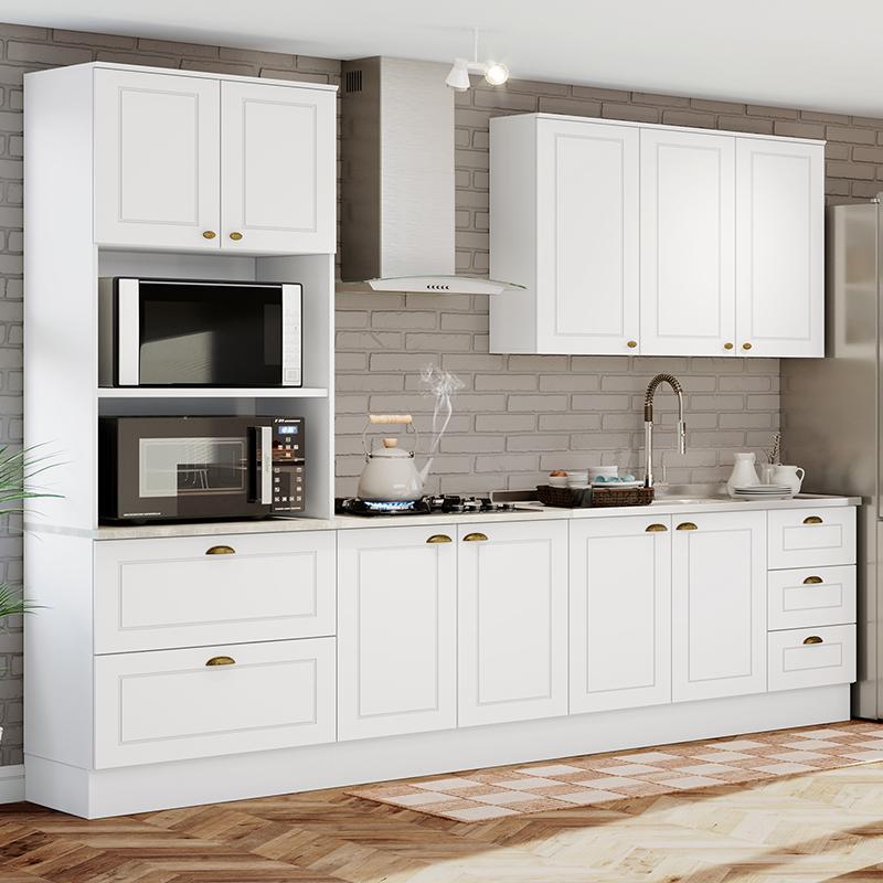 Cozinha Completa Americana 4 Peças com Torre Quente 2 Fornos Branco - Móveis Henn