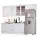 Cozinha Completa Americana 5 Peças Branco com Vidro - Móveis Henn
