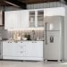 Cozinha Completa Americana 5 Peças Branco com Vidro - Móveis Henn