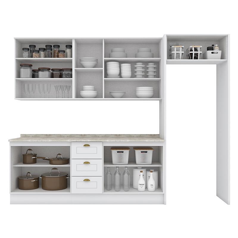 Cozinha Completa Americana 5 Peças com Lateral Branco - Móveis Henn