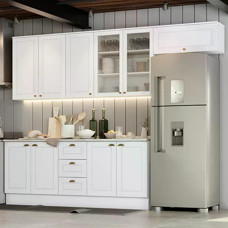 Cozinha Completa Americana 7 Peças Branco - Móveis Henn