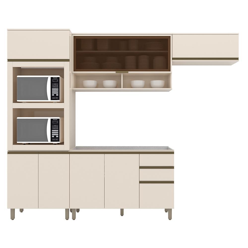 Cozinha Completa Connect 4 Peças Off White com Torre Quente 2 Fornos - Móveis Henn