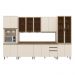 Cozinha Completa Connect 6 Peças Off White com Torre Quente 1 Forno e Cristaleira - Móveis Henn