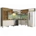 Cozinha Completa de Canto 9 Peças Connect Duna/Cristal com Cristaleira - Móveis Henn