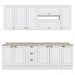 Cozinha Modulada 10 Pecas 240 cm CE792 Americana Branco Calcare Henn