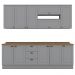 Cozinha Modulada 10 Pecas 240 cm CE792 Americana Cinza Nature Henn
