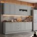Cozinha Modulada 10 Pecas 240 cm CE792 Americana Cinza Nature Henn