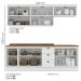 Cozinha Modulada 11 Pecas 240cm CE381 Americana Branco Nature Henn