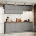 Cozinha Modulada 11 Pecas 240cm CE381 Americana Cinza Nature Henn