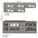 Cozinha Modulada 11 Pecas 240cm CE381 Americana Cinza Nature Henn