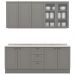 Cozinha Modulada 200 cm CE854 Americana Cinza Calcare Henn