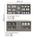 Cozinha Modulada 200 cm CE854 Americana Cinza Calcare Henn