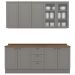 Cozinha Modulada 200 cm CE854 Americana Cinza Nature Henn
