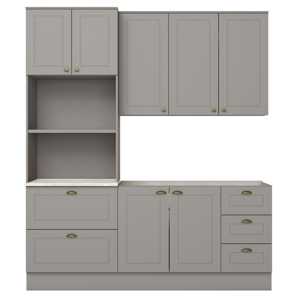 Cozinha Modulada 3 Pecas 192 cm CE759 Americana Cinza Calcare Henn