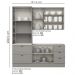 Cozinha Modulada 3 Pecas 192 cm CE759 Americana Cinza Calcare Henn
