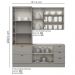 Cozinha Modulada 3 Pecas 192cm CE759 Americana Cinza Nature Henn