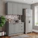 Cozinha Modulada 3P Balcao Sem Tampo 200 cm Americana Cinza Henn