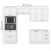 Cozinha Modulada 4 Pecas 272 cm CE373 Americana Branco Calcare Henn