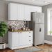 Cozinha Modulada 4P Balcao Tampo 200cm Americana Branco Nature Henn