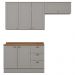 Cozinha Modulada 4P Balcao Tampo 200cm Americana Cinza Nature Henn