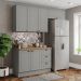 Cozinha Modulada 4P Balcao Tampo 200cm Americana Cinza Nature Henn