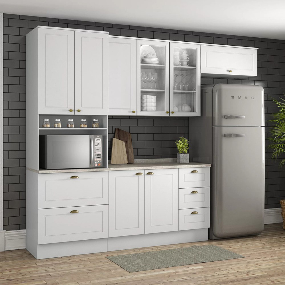 Cozinha Modulada 5 Pecas 272 cm CE171 Americana Branco Calcare Henn