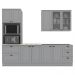 Cozinha Modulada 5 Pecas 272 cm CE377 Americana Cinza Calcare Henn