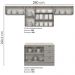 Cozinha Modulada 5 Pecas 280 cm Americana Cinza Calcare Henn