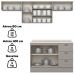 Cozinha Modulada 5 Pecas 280 cm Americana Cinza Calcare Henn