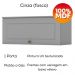 Cozinha Modulada 5 Pecas 280 cm CE379 Americana Cinza Nature Henn