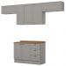 Cozinha Modulada 5 Pecas 280cm Americana Cinza Nature Henn