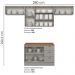 Cozinha Modulada 5 Pecas 280cm Americana Cinza Nature Henn