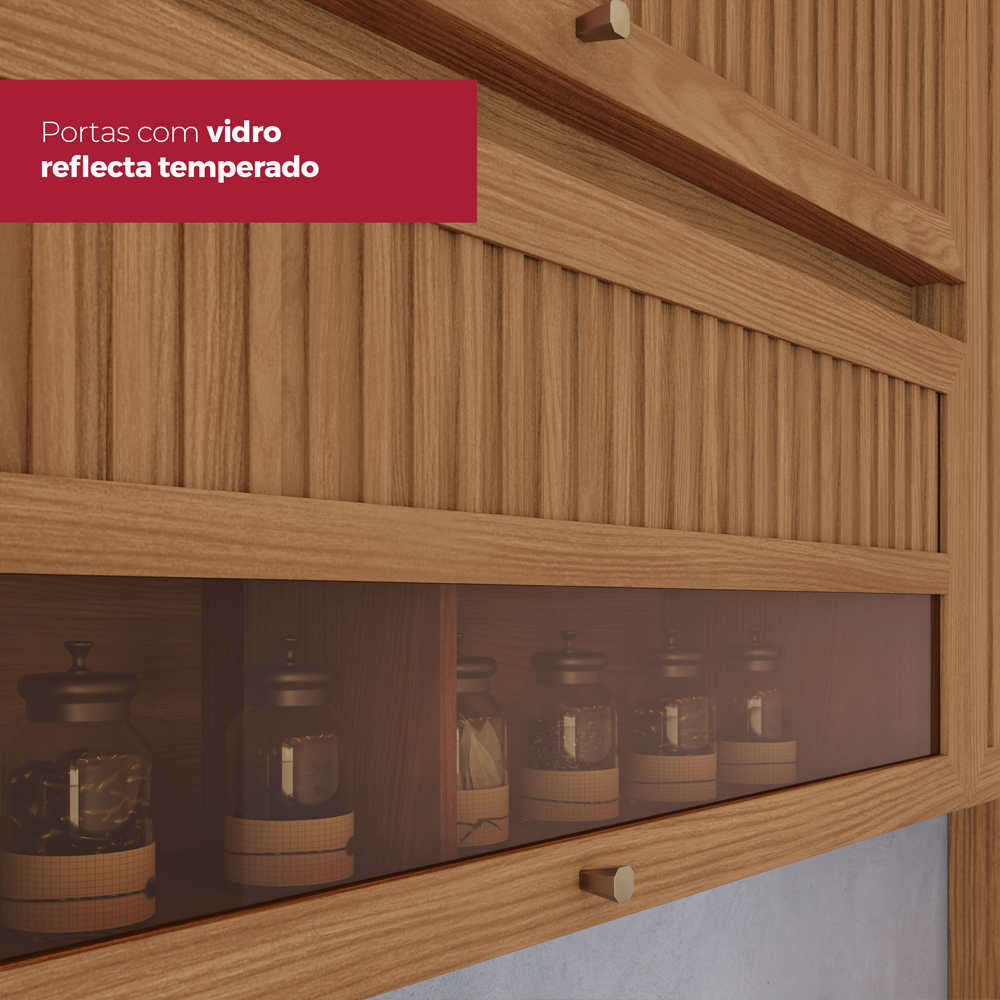 Cozinha Modulada 6 Pecas 272 cm Requinte Nature Areia Henn