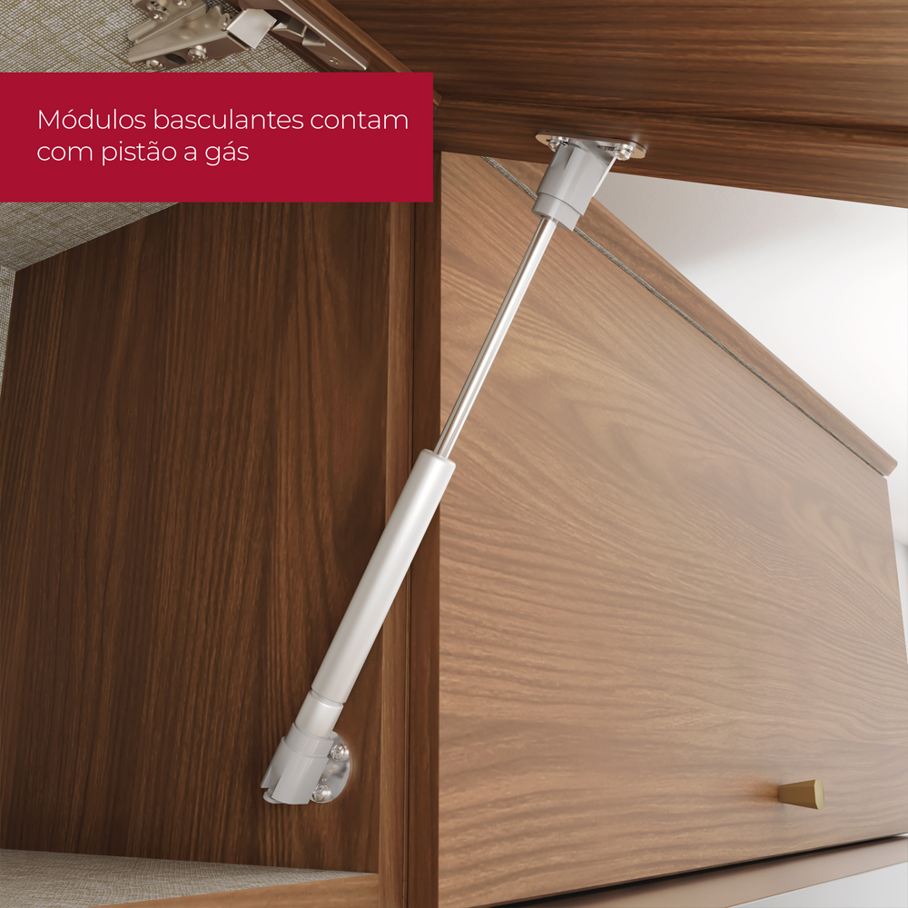Cozinha Modulada 6 Pecas 272 cm Requinte Nature Areia Henn
