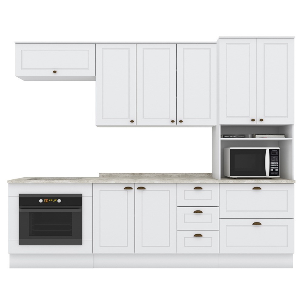 Cozinha Modulada 7 Pecas 272 cm CE790 Americana Branco Calcare Henn