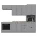 Cozinha Modulada 7 Pecas 272 cm CE790 Americana Cinza Calcare Henn