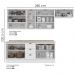 Cozinha Modulada 7 Pecas 280 cm CE791 Americana Branco Calcare Henn