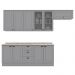 Cozinha Modulada 7 Pecas 280 cm CE791 Americana Cinza Calcare Henn