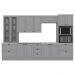 Cozinha Modulada 7 Pecas 343 cm CE172 Americana Cinza Calcare Henn